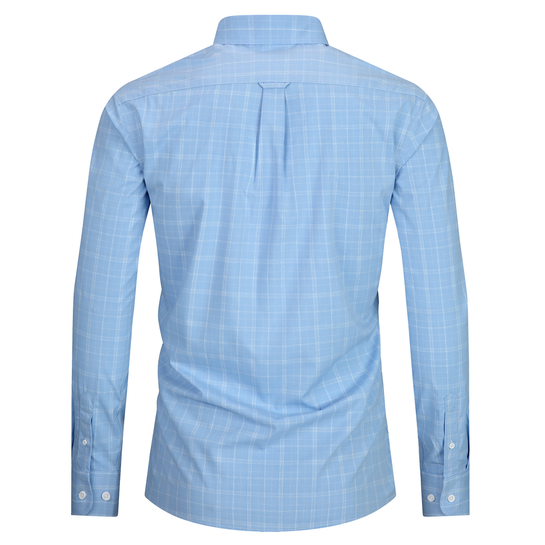 Light Blue view 6 - FAHIZO Men's Plaid Button Down Dress Shirt Regular Fit Long Sleeve