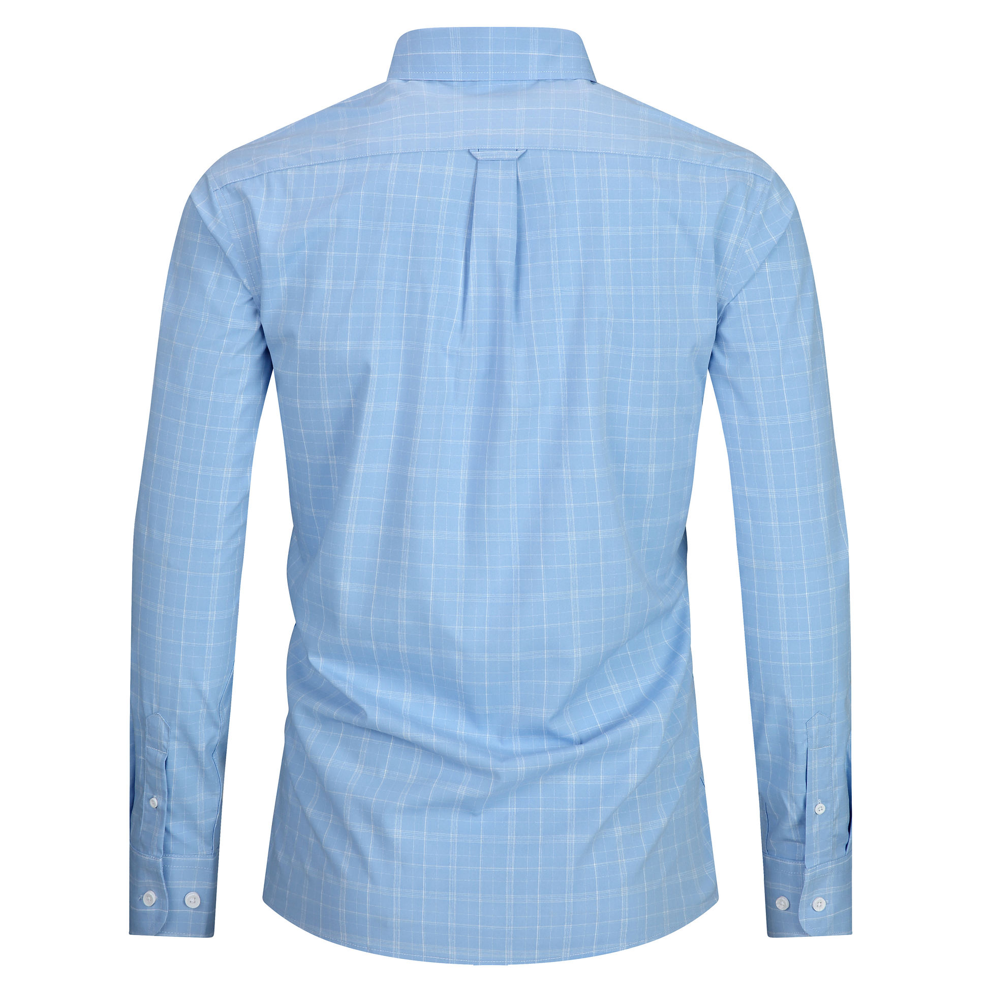 Light Blue view 1 - FAHIZO Men's Plaid Button Down Dress Shirt Regular Fit Long Sleeve