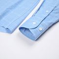 Light Blue view 2 - FAHIZO Men's Plaid Button Down Dress Shirt Regular Fit Long Sleeve