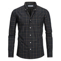 Black view 1 - FAHIZO Men's Plaid Button Down Dress Shirt Regular Fit Long Sleeve