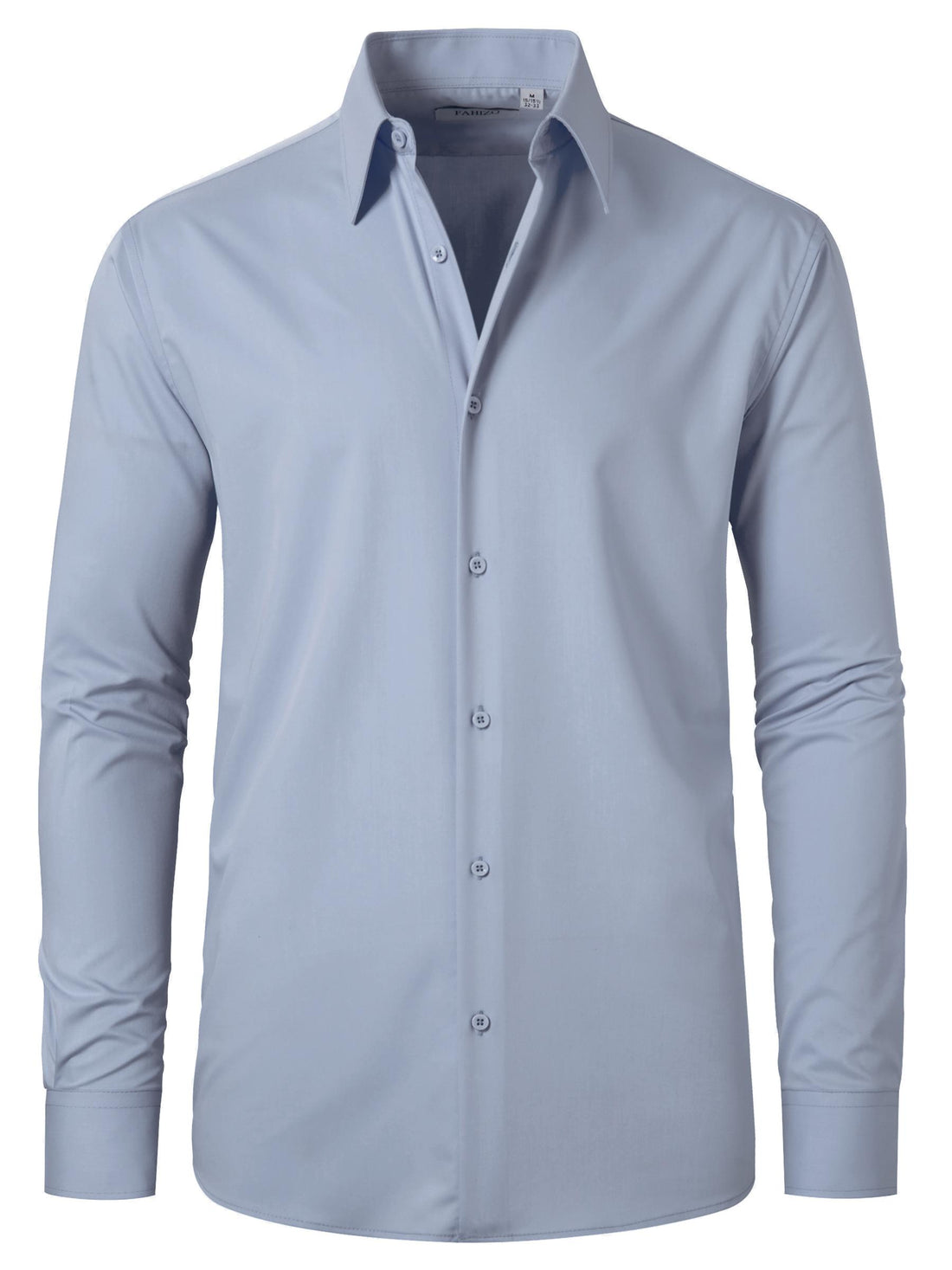 FAHIZO Men's Dress Shirt Regular Fit Solid Business Formal Long Sleeve Button Up Stretch Shirts