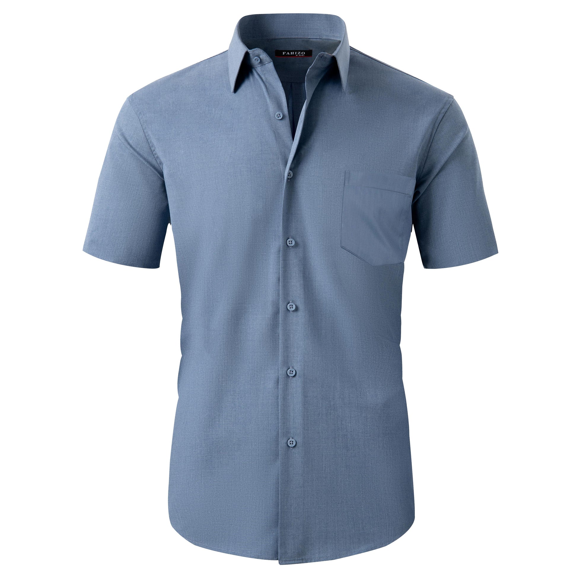 fahizo dress shirt Amazon.com: FAHIZO Men's Short Sleeve Dress Shirt Regular Fit Soild Casual Business Stretch Button Down Shirts with Pocket, Black-S : Clothing, Shoes & Jewelry