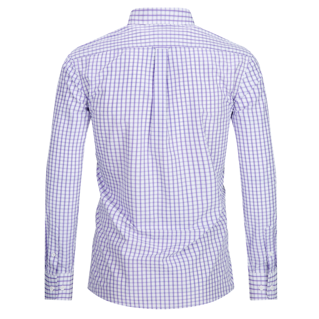 FAHIZO Men's Double Line Grid Check Long Sleeve Button Down Shirt