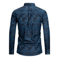 FAHIZO men's plaid button down shirt in green plaid - view 2
