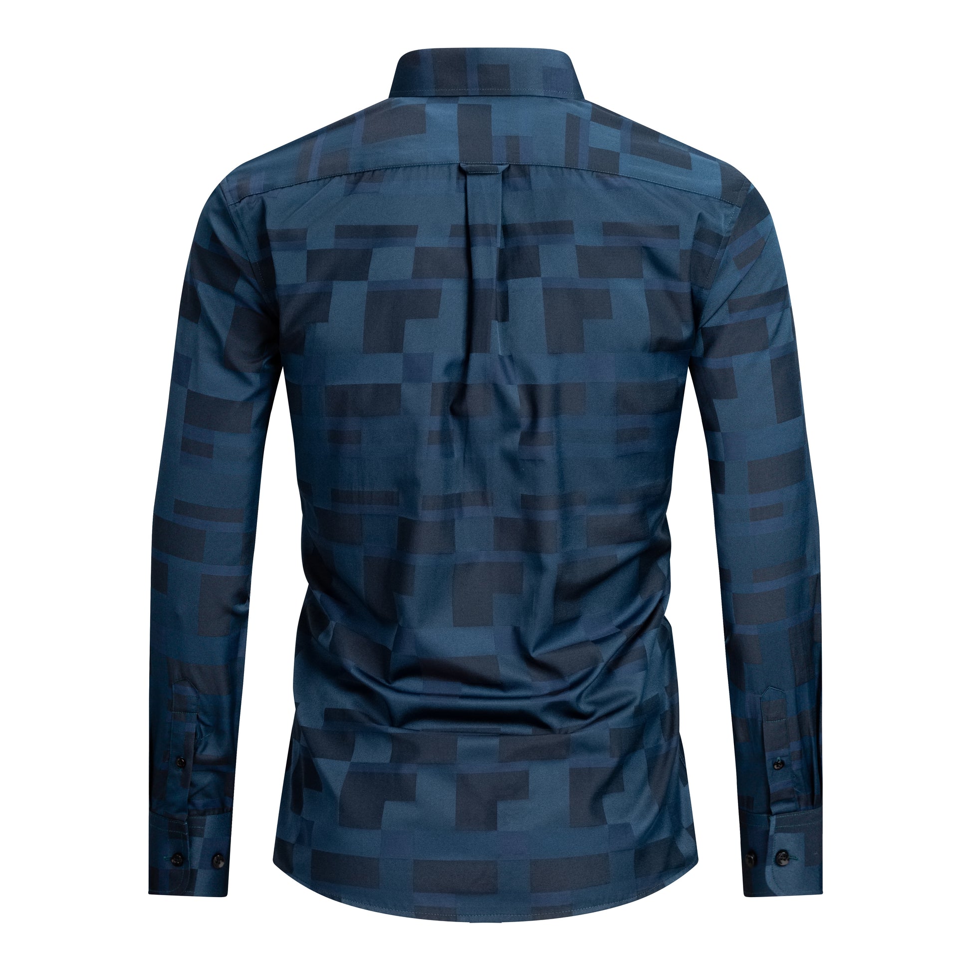 FAHIZO men's plaid button down shirt in green plaid - view 2