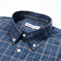 Dark Blue view 1 - FAHIZO Men's Plaid Button Down Dress Shirt Regular Fit Long Sleeve