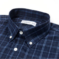 Navy Blue view 2 - FAHIZO Men's Plaid Button Down Dress Shirt Regular Fit Long Sleeve