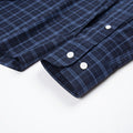 Navy Blue view 3 - FAHIZO Men's Plaid Button Down Dress Shirt Regular Fit Long Sleeve
