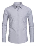 The FAHIZO Mens Dress Shirt offers a regular fit, casual long sleeves, checkered pattern, stretch fabric, and classic collar for stylish comfort.