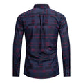FAHIZO men's plaid button down shirt in red plaid - view 2