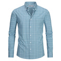 Green view 1 - FAHIZO Men's Plaid Button Down Dress Shirt Regular Fit Long Sleeve