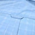 Light Blue view 4 - FAHIZO Men's Plaid Button Down Dress Shirt Regular Fit Long Sleeve