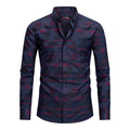 FAHIZO men's plaid button down shirt in red plaid - view 1