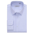 Navy view 3 - FAHIZO Men's Striped Dress Shirt Regular Fit Long Sleeve