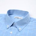 Light Blue view 5 - FAHIZO Men's Plaid Button Down Dress Shirt Regular Fit Long Sleeve