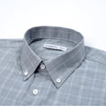 Grey view 4 - FAHIZO Men's Plaid Button Down Dress Shirt Regular Fit Long Sleeve