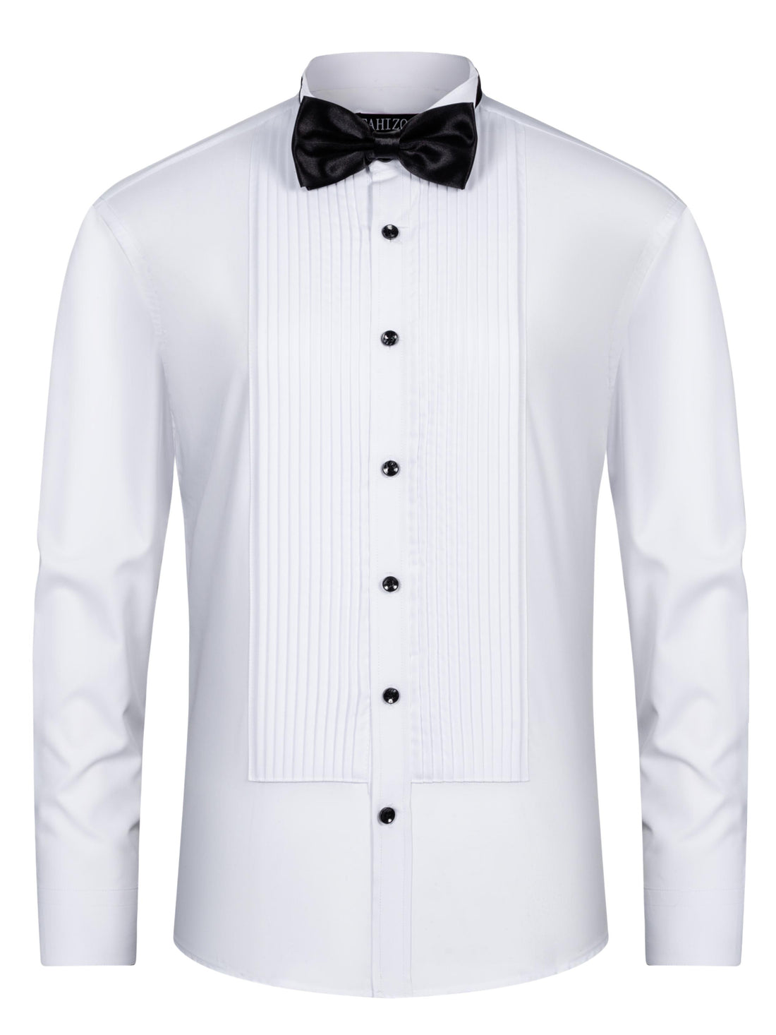 FAHIZO Kids' Pleated Tuxedo Long Sleeve Formal Dress Shirt