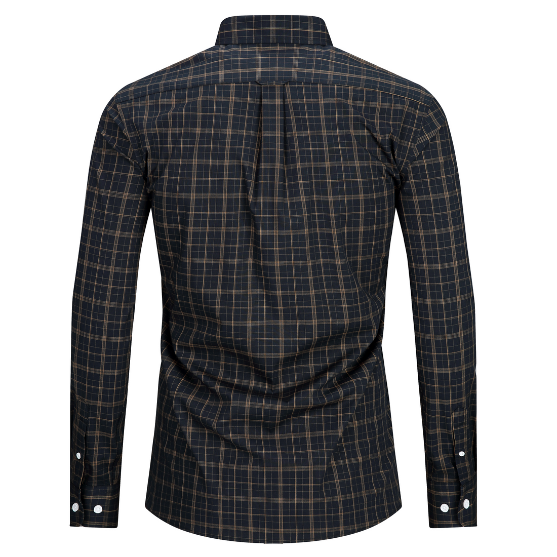FAHIZO Men's Grid Check Long Sleeve Button Down Casual Shirt