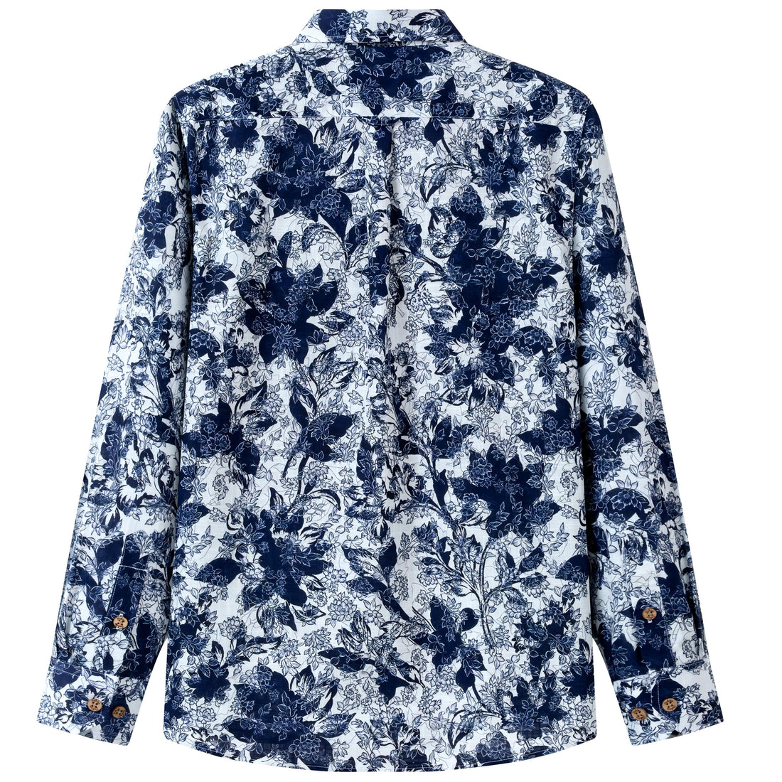 FAHIZO Men's Button Down Regular Fit Long Sleeve Floral Print Casual Shirts