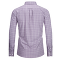Pink view 5 - FAHIZO Men's Plaid Button Down Dress Shirt Regular Fit Long Sleeve
