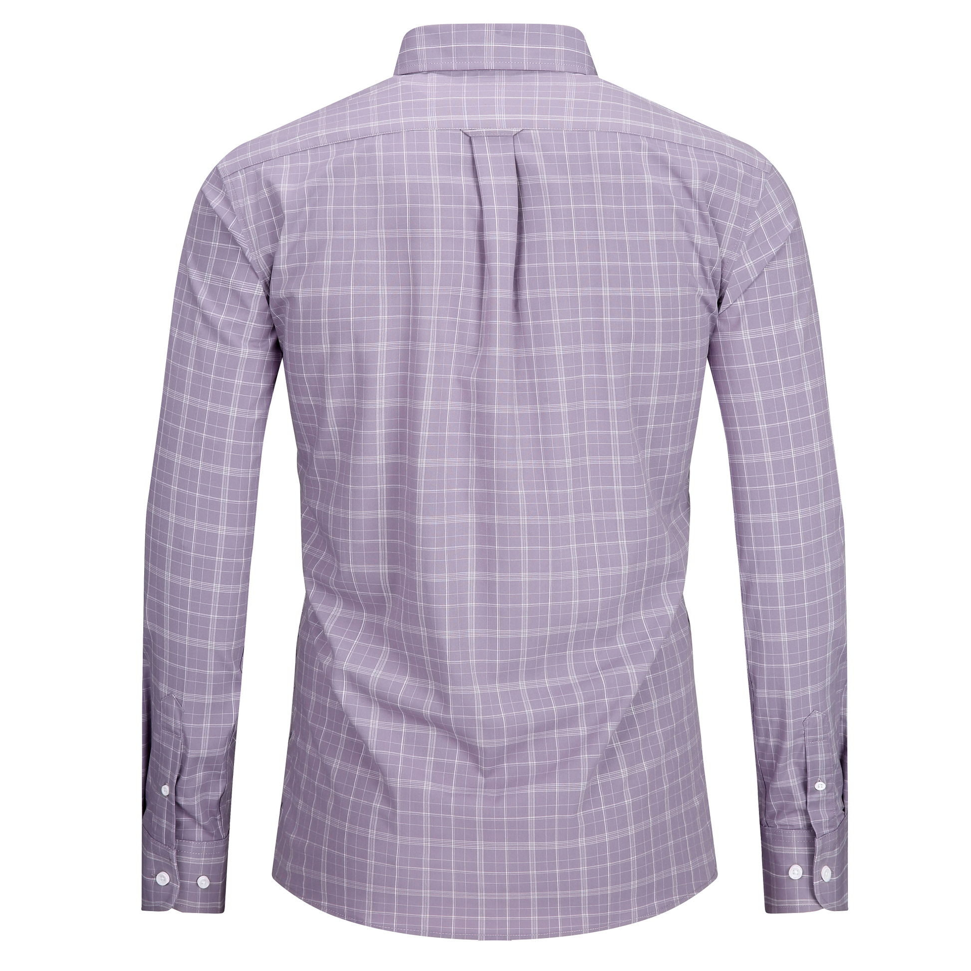 Pink view 5 - FAHIZO Men's Plaid Button Down Dress Shirt Regular Fit Long Sleeve
