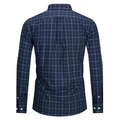 Navy Blue view 6 - FAHIZO Men's Plaid Button Down Dress Shirt Regular Fit Long Sleeve