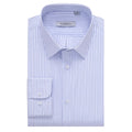 Navy view 1 - FAHIZO Men's Striped Dress Shirt Regular Fit Long Sleeve