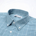 Green view 4 - FAHIZO Men's Plaid Button Down Dress Shirt Regular Fit Long Sleeve