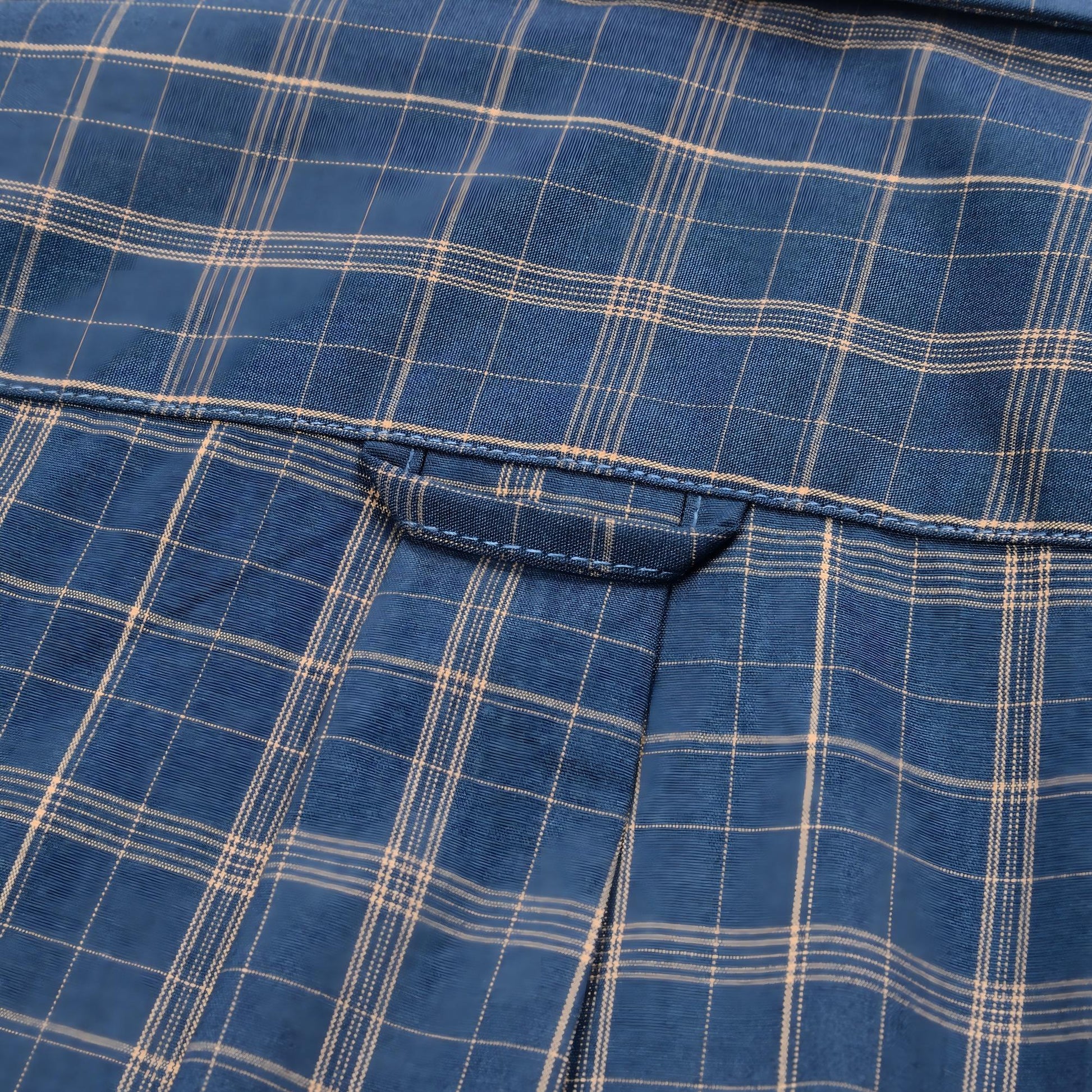 Dark Blue view 4 - FAHIZO Men's Plaid Button Down Dress Shirt Regular Fit Long Sleeve
