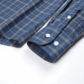 Dark Blue view 5 - FAHIZO Men's Plaid Button Down Dress Shirt Regular Fit Long Sleeve