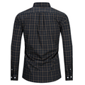 Black view 6 - FAHIZO Men's Plaid Button Down Dress Shirt Regular Fit Long Sleeve