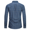 Dark Blue view 6 - FAHIZO Men's Plaid Button Down Dress Shirt Regular Fit Long Sleeve